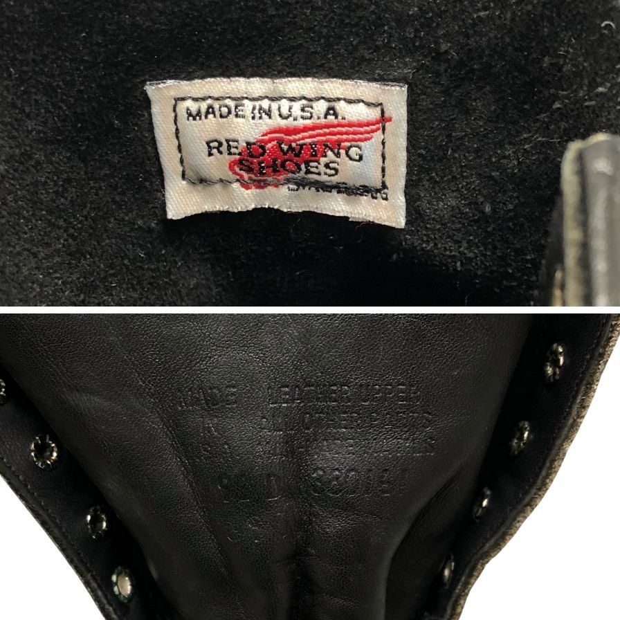 レッドウィング レザーシューズ ロガーブーツ メンズ 80年代 サイズ9 1/2 D ブラック REDWING 約27.0cm【AFC42】