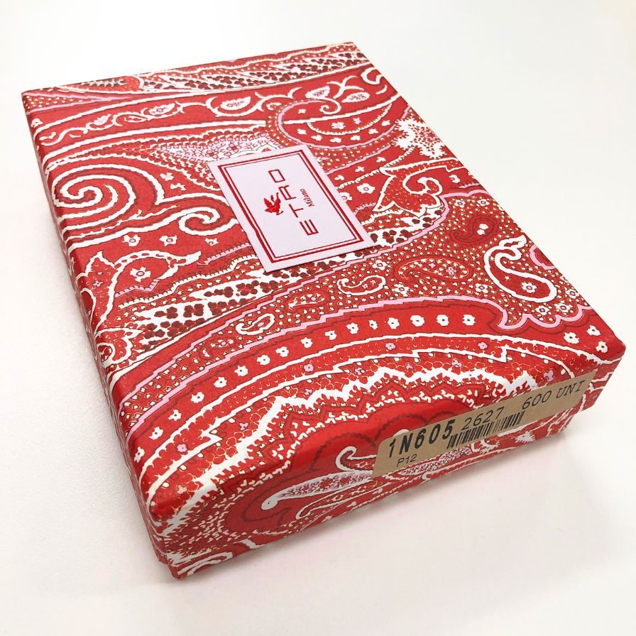 エトロ エアポッズケース カンフーパンダ AirPodsケース レッド系 レザー ETRO【AFI17】【中古】