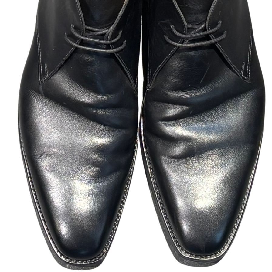 クロケット&ジョーンズ レザーブーツ チャッカ テットベリー ブラック サイズUK9E CROCKETT&JONES ブーツ 約27.5cm【LA】【中古】