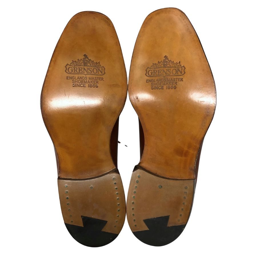 グレンソン レザーシューズ Uチップ 外羽根 革靴 ブラウン メンズ サイズ6E GRENSON ビジネスシューズ 約24.5cm【LA】【中古】