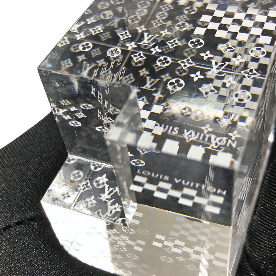 ルイヴィトン 限定ノベルティ クリア ペーパーウェイト 3D モノグラム LOUIS VUITTON【AFI27】【中古】