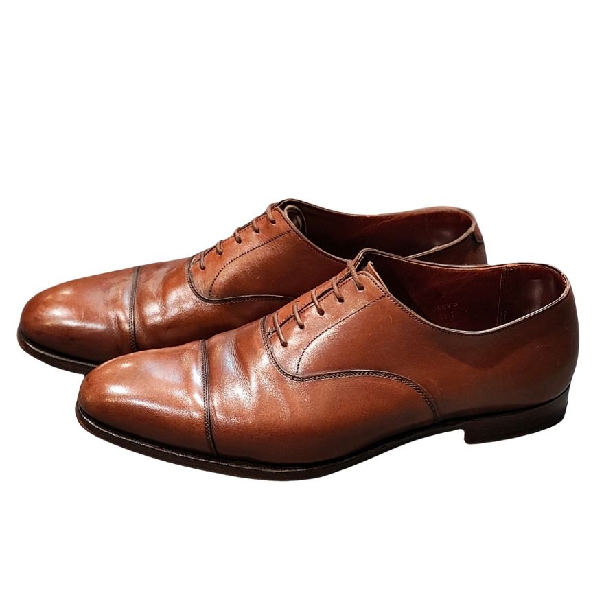 クロケット&ジョーンズ オードリー3 レザーシューズ ストレートチップ サイズUK8.5E メンズ ブラウン CROCKETT&JONES AUDLEY3 ビジネスシューズ 約26.5cm【LA】【中古】