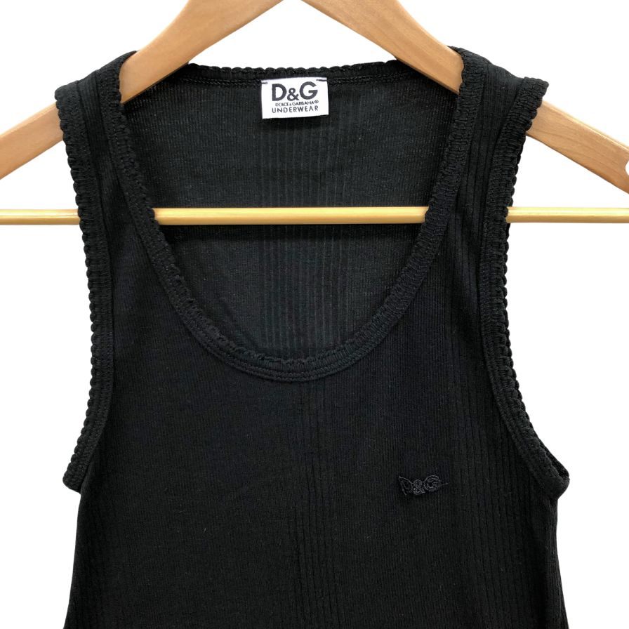 美品◆ドルチェ&ガッバーナ アンダーウェア キャミソール タンクトップ レディース サイズM ブラック DOLCE&GABBANA 【AFB28】