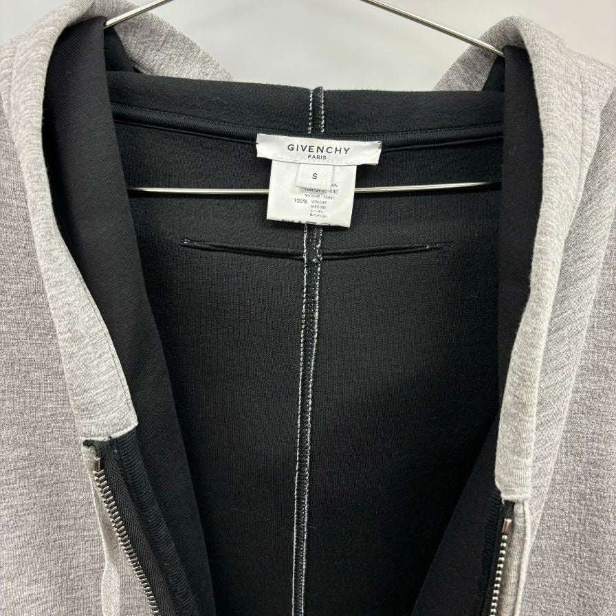 美品◆ジバンシー ジップアップパーカー レーヨン メンズ サイズS グレー 10A 3705 440 GIVENCHY 【AFB5】