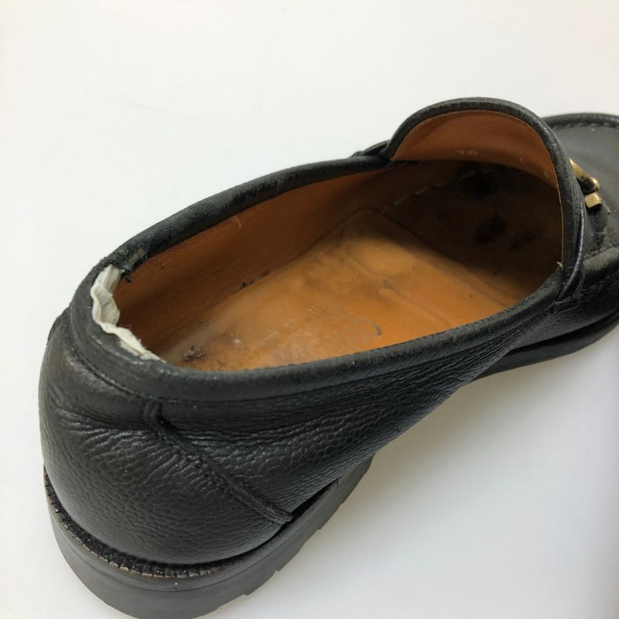 フェラガモ ビットローファー グレインレザー ガンチーニ金具 メンズ サイズ6EE ブラック Ferragamo 約24.5cm【AFC8】