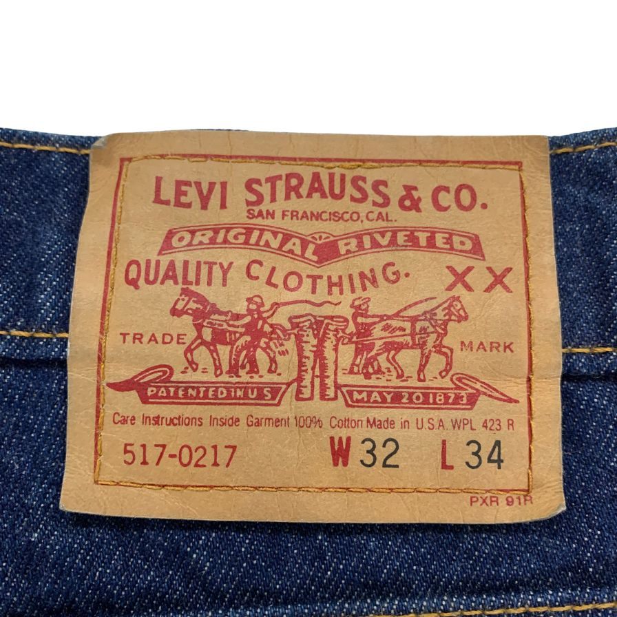 リーバイス デニム 517 91年製 USA製 ボタン裏525 インディゴ メンズ サイズ W32 L34 LEVI’S 【AFB26】