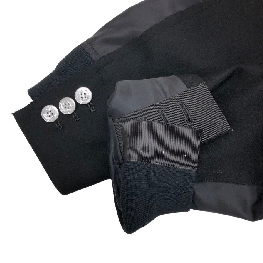 極美品◆サカイ 20年製 ドッキングロングコート レディース サイズ2 ブラック 20-05208 sacai 【AFB56】