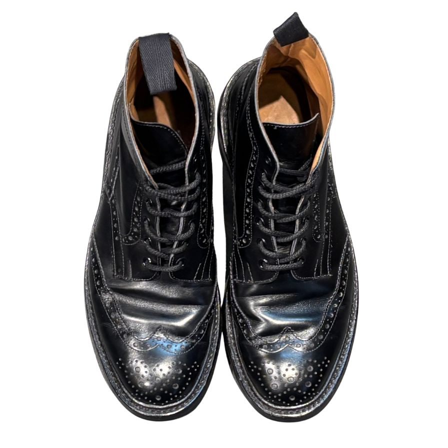 トリッカーズ カントリーブーツ S63419 ストウ ブラック メンズ サイズUK9.5 Tricker’s ブーツ 約28.0cm【LA】【中古】