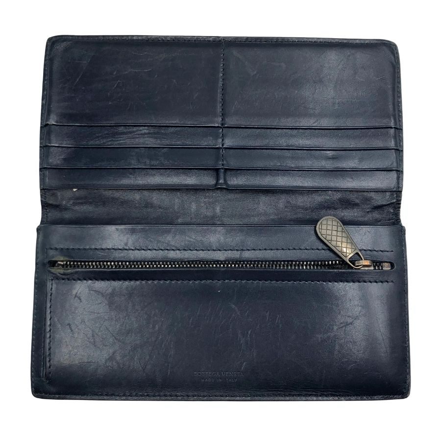 ボッテガヴェネタ 長財布 二つ折り クロコダイル ネイビー メンズ BOTTEGA VENETA【AFI27】