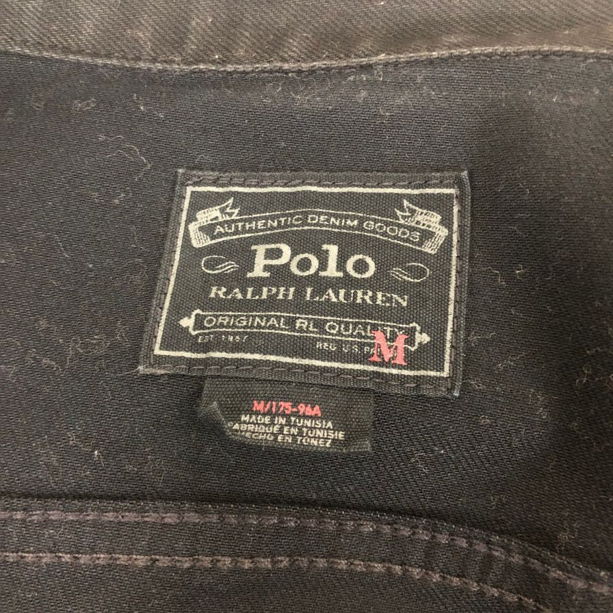 美品◆ポロラルフローレン デニムジャケット チュニジア製 ブラック サイズM POLO RALPH LAUREN 【AFB44】