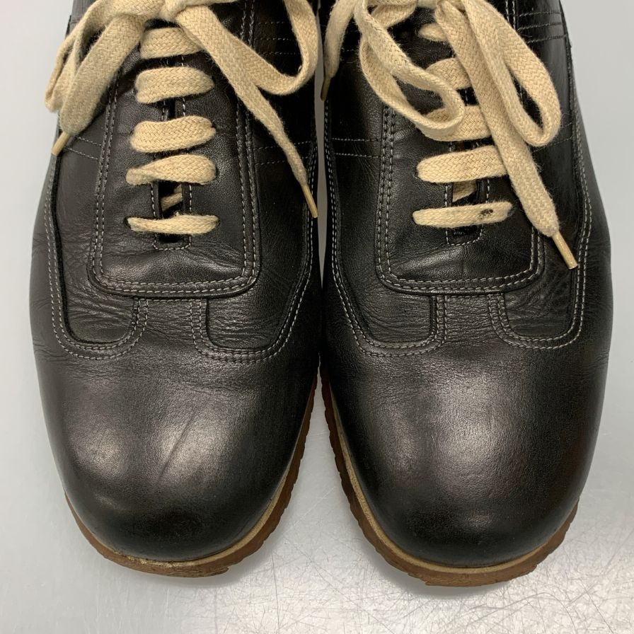 サントーニ レザースニーカー ブラック メンズ サイズ8 SANTONI 約26.5cm【AFC28】