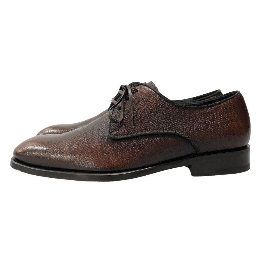 サルヴァトーレ フェラガモ レザーシューズ プレーントゥ キャビアスキン ブラウン系 サイズ5 レディース Salvatore Ferragamo 約22.5cm【AFD2】