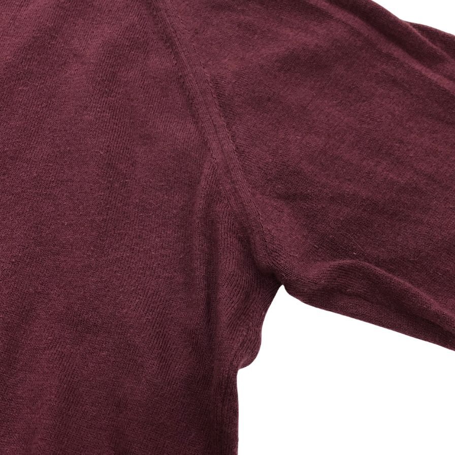 美品◆ジョンスメドレー セーター Vネック ニット コットン カシミア 薄手 ボルドー メンズ サイズM JOHN SMEDLEY 【AFB9】