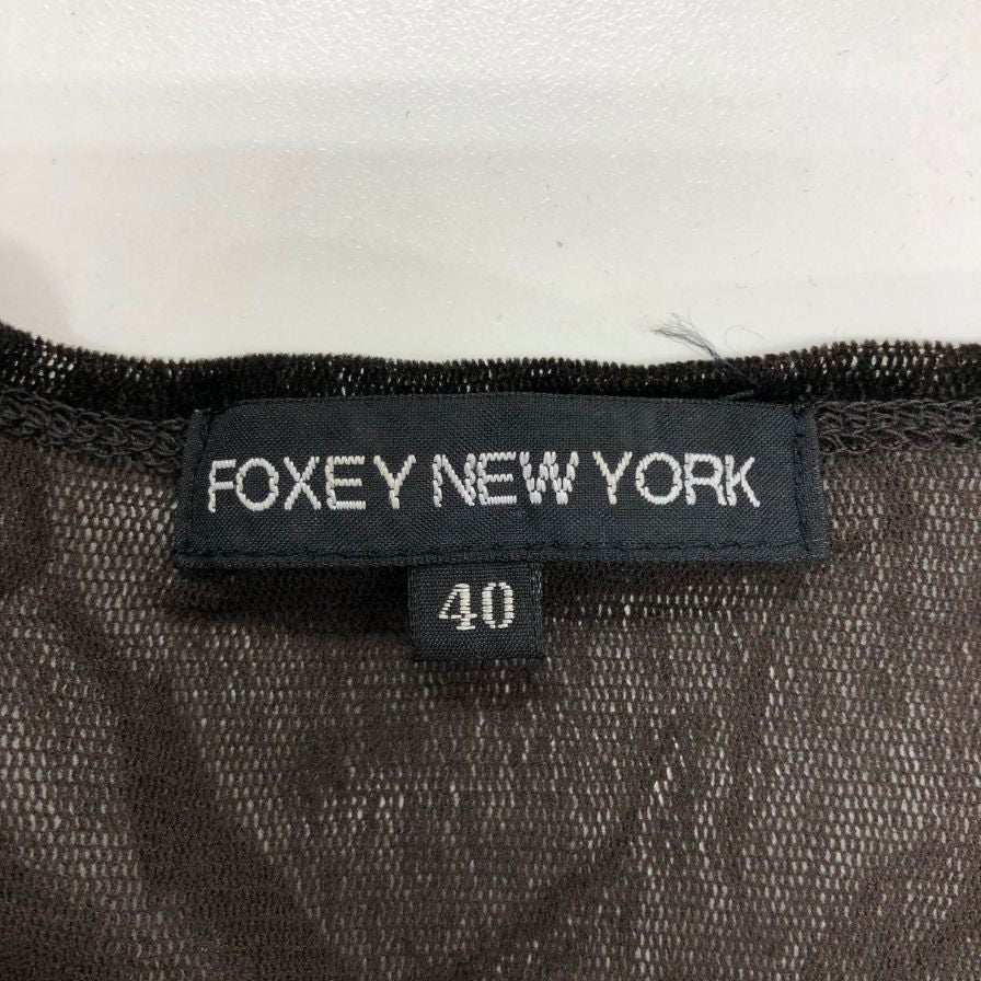 美品◆フォクシーニューヨーク フロッキーチュールボレロ 40サイズ ブラック レディース FOXEY NEWYORK 【AFB6】