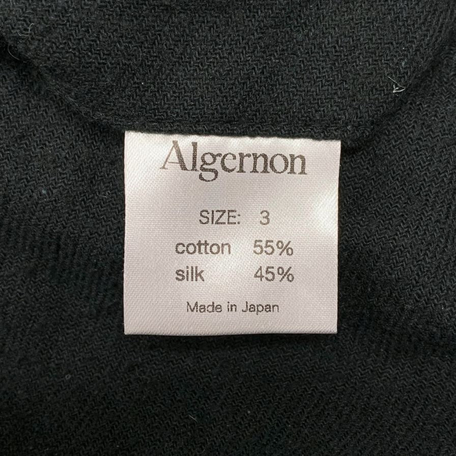 アルジャーノン カーゴパンツ コットン シルク ボタンフライ メンズ ブラック サイズ3 ALGERNON 【AFB32】