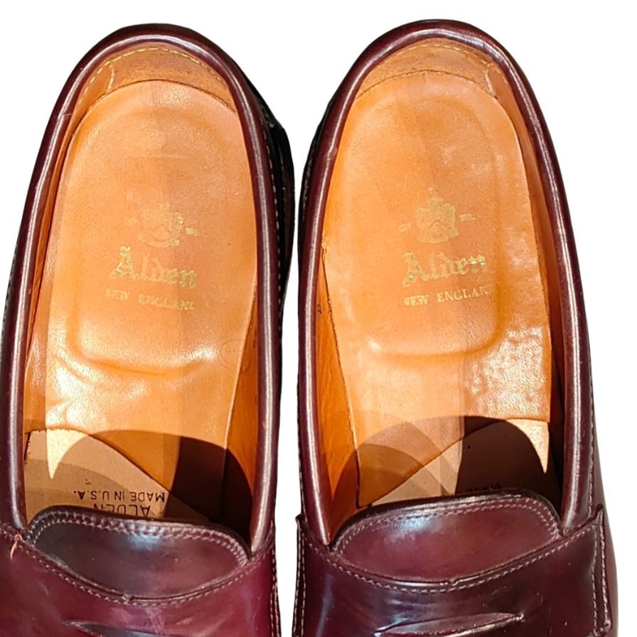 オールデン ペニーローファー コードバン USA製 986 ブラウン メンズ サイズUS7D ALDEN ローファー 約26.0cm【LA】【中古】