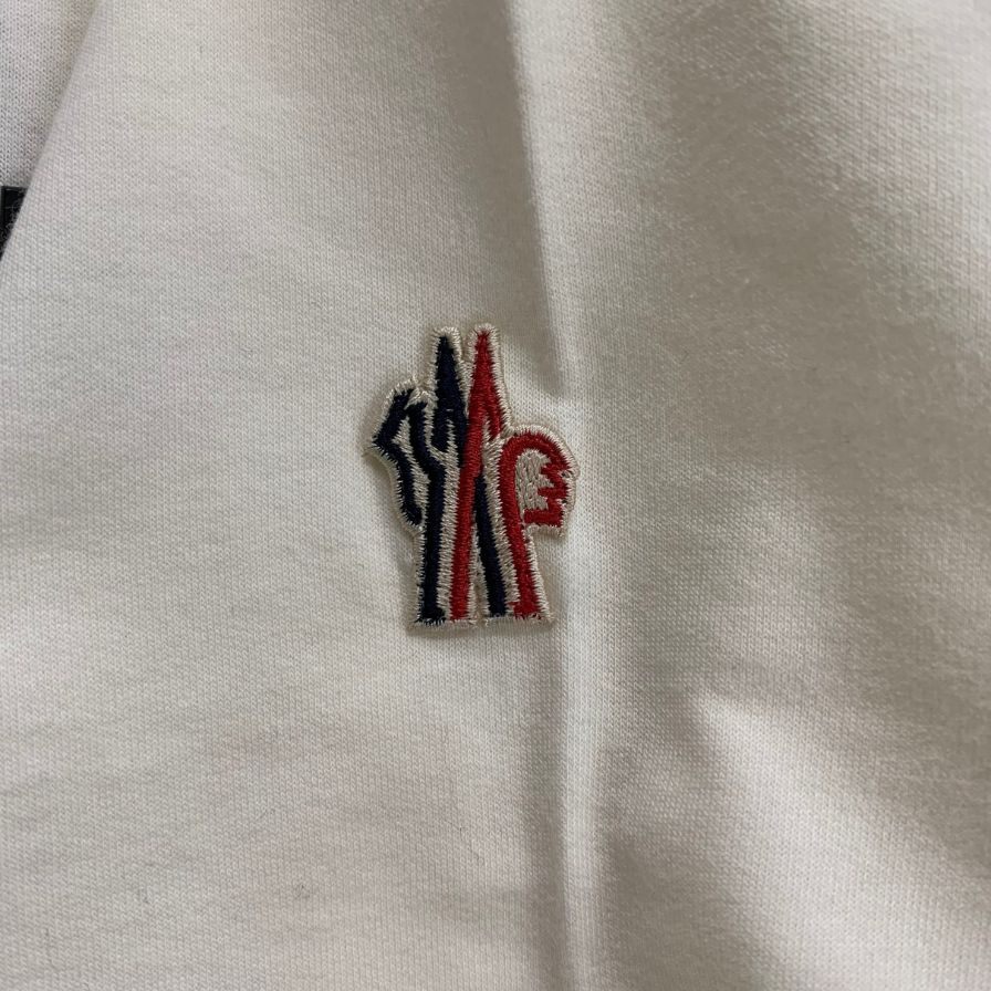 新品同様◆モンクレール 22SS グルノーブルライン 半袖Tシャツ ナイロンリブ メンズ サイズM ホワイト MONCLER MANICA CORTA 【AFB35】