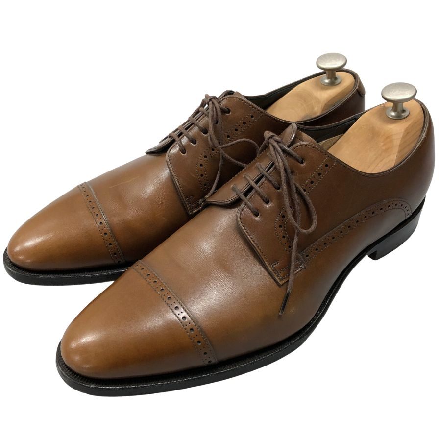 シェットランドフォックス レザーシューズ パンチドキャップトゥ 3031 メンズ サイズ 7 ブラウン SHETLANDFOX 約25.5cm【AFC47】