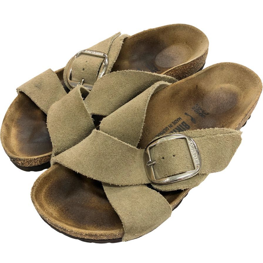 BIRKENSTOCK スエード靴 サイズ24.5cm ベージュ ビルケンシュトック サンダル スエード サイズ24.5 メンズ