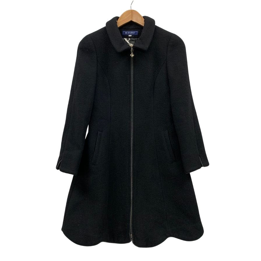 美品◆エムズグレイシー カラーコート No.529526 ファスナー付 ブラック サイズ38 M’s GRACY 【AFA18】