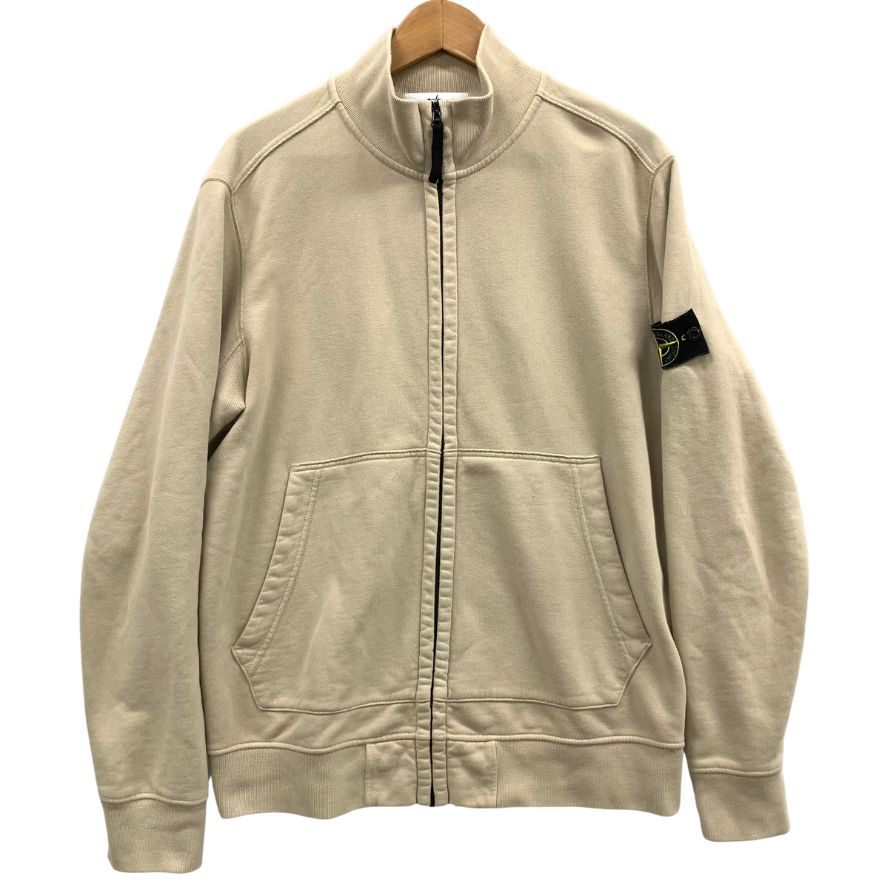 極美品◆ストーンアイランド ジップアップ スウェット ベージュ サイズXL メンズ STONE ISLAND 【AFB35】