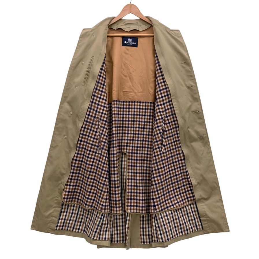 アクアスキュータム ステンカラーコート ベージュ 36 ウールライナー付き Aquascutum【LA】