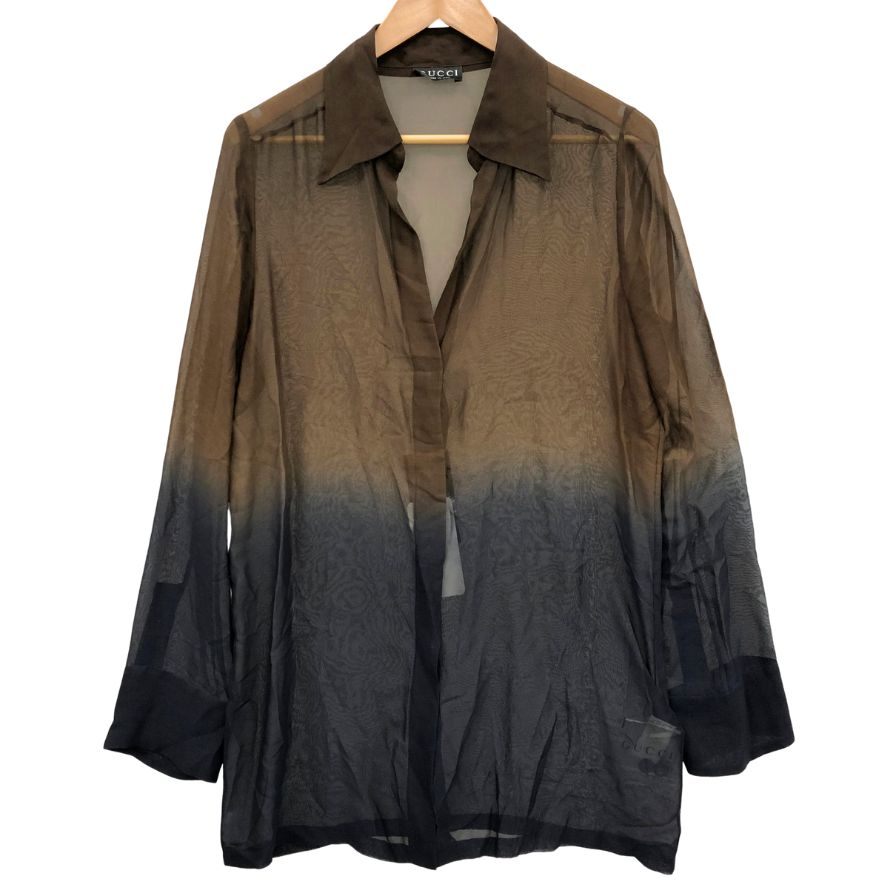 極美品▲ GUCCI // トムフォード期 GG シルク ブレンド シャツ 極美品△ GUCCI // トムフォード期 GG シルク ブレンド シャツ