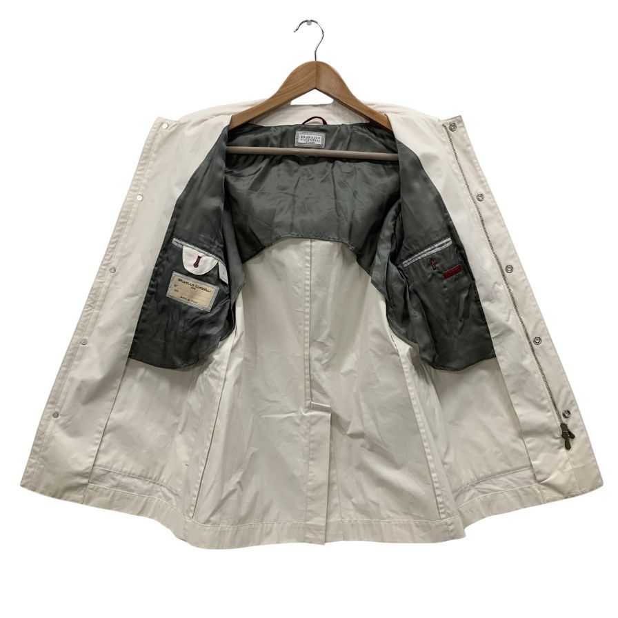 美品◆ブルネロクチネリ フーデッドコート ホワイト コットン メンズ サイズ46 BRUNELLO CUCINELLI 【AFB34】【同梱不可】