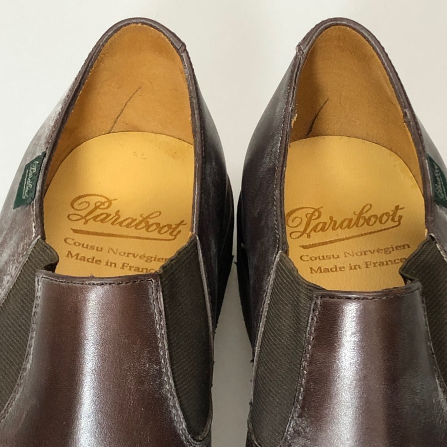 パラブーツ レザーシューズ フォトン ブライドル レザー サイドゴア スリッポン 145713 ブラウン メンズ サイズ8.5 PARABOOT PHOTON ビジネスシューズ 約27.0cm【LA】【中古】