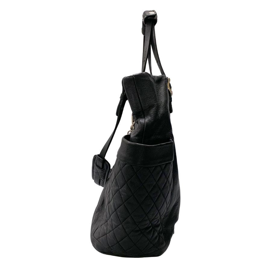 ジミーチュウ 2way トートバッグ レザー バイカー キルティング チェーン ブラック JIMMY CHOO【AFE3】