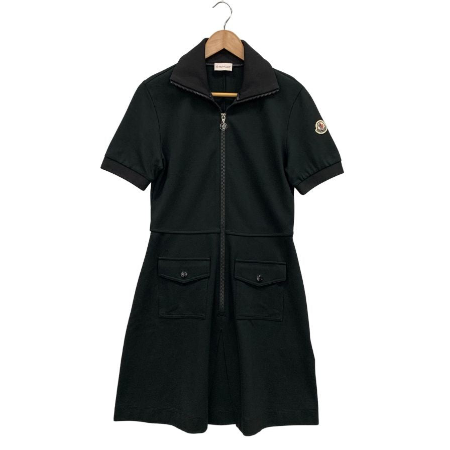 極美品◆モンクレール 23SS ワンピース ABITO DRESS ジップアップ ブラック レディース サイズXS MONCLER 【AFB31】