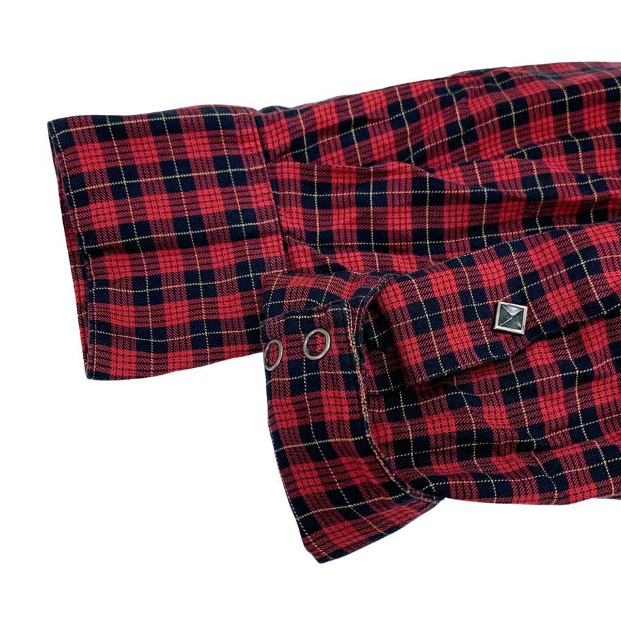 ダブルアールエル ウエスタンシャツ ワンスター チェック スタッズ レッド メンズ サイズS RRL Ralph Lauren【LA】