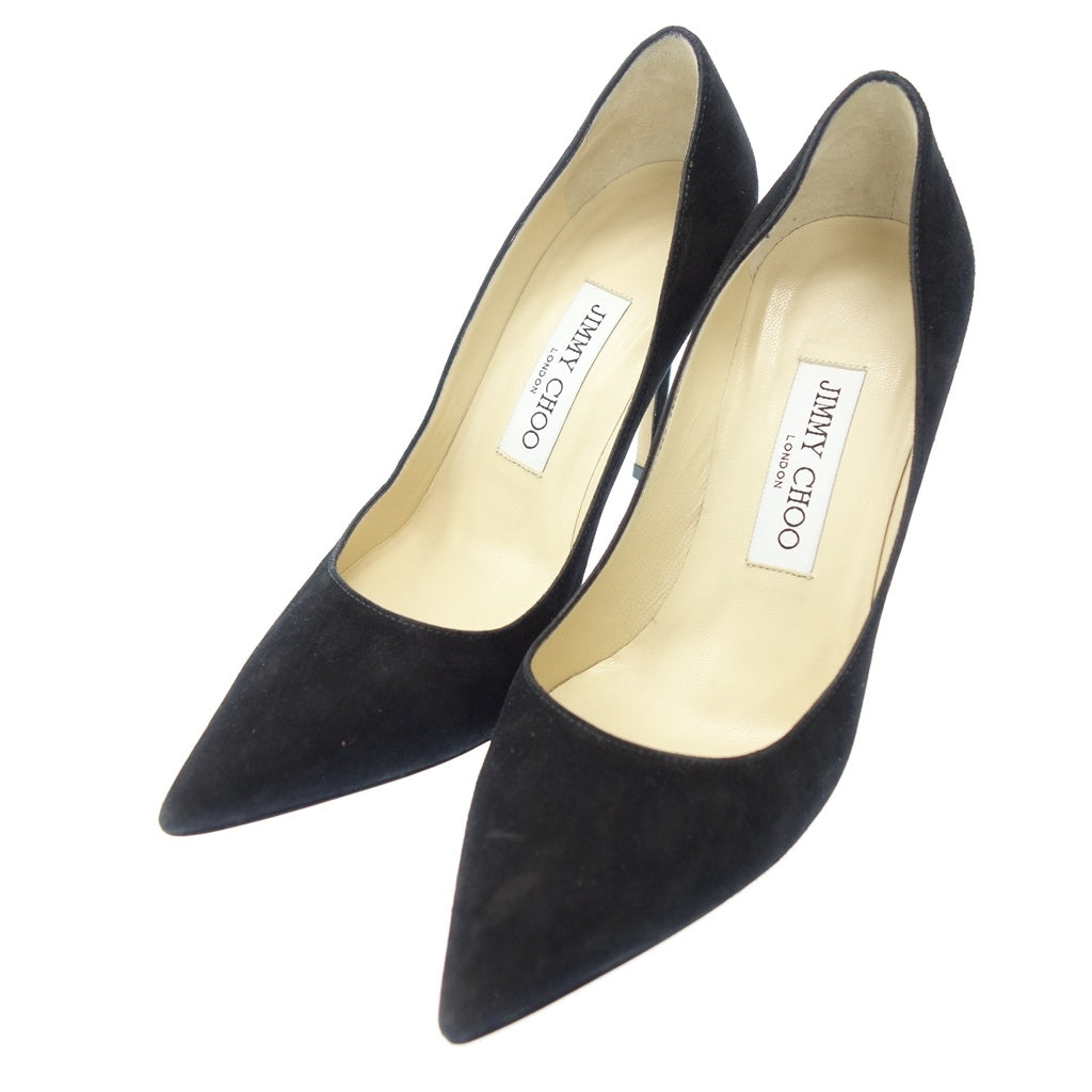 美品◆ジミーチュウ ハイヒール パンプス スエード ブラック サイズ35.5 レディース JIMMY CHOO【AFC31】