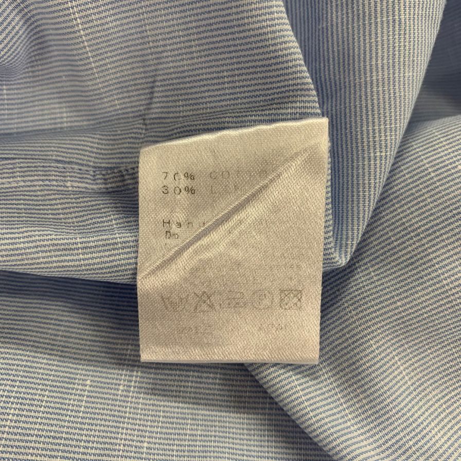 美品◆リングヂャケット シャツ ドレスシャツ コットン リネン ブルー サイズ40 メンズ RING JACKET 【AFB21】