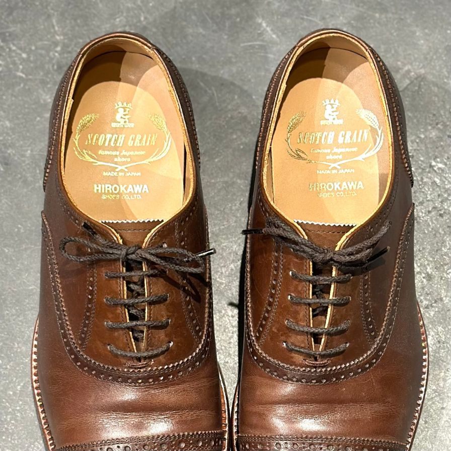 スコッチグレイン レザーシューズ 920 オデッサ セミブローグ ダークブラウン サイズ23.5 SCOTCH GRAIN ビジネスシューズ 約23.5cm【LA】【中古】