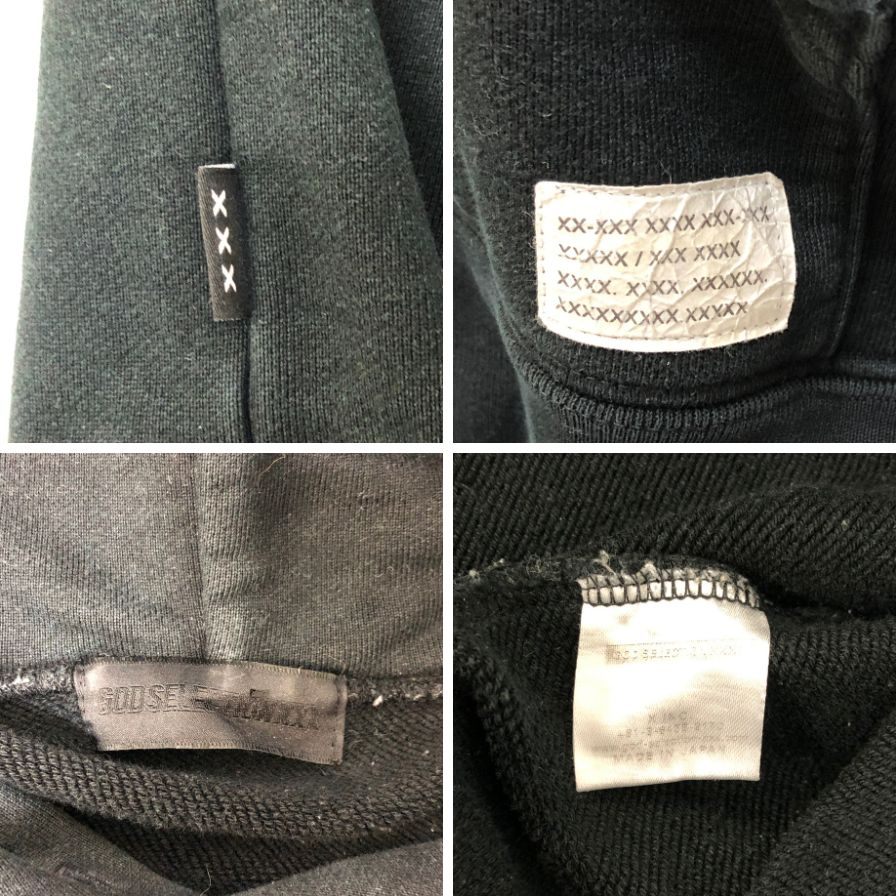 中古◆ゴッドセレクション トリプルエックス プルオーバーパーカー 刺繍 ブラック メンズ サイズL GOD SELECTION XXX 【AFB13】