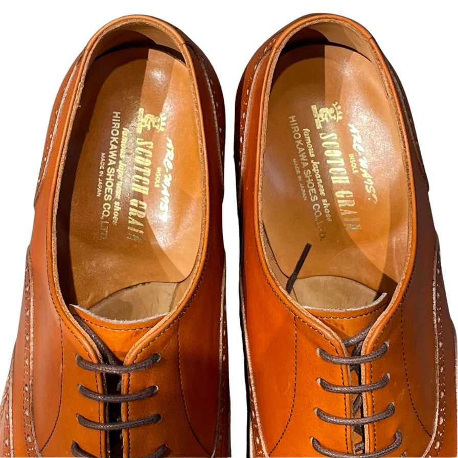 スコッチグレイン レザーシューズ HA9041 フルブローグ メンズ サイズ24.5 ブラウン SCOTCH GRAIN ビジネスシューズ 約24.5cm【LA】【中古】