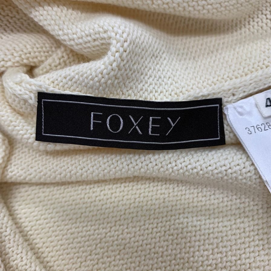 美品◆フォクシー ニット カシミヤ コットン ベージュ サイズ40 レディース FOXEY 【AFB47】