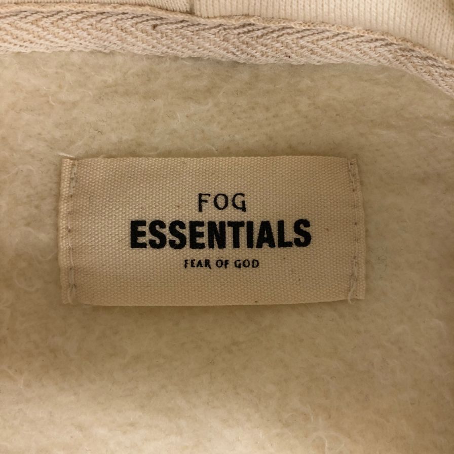 新品同様◆フィアオブゴッド エッセンシャルズ パーカー ロゴ メンズ サイズL ベージュ Fear of God ESSENTIALS 【AFB23】