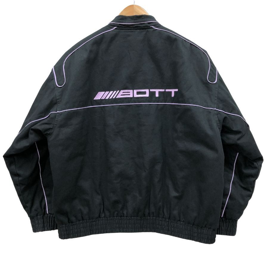 美品◆ボット ブルゾン レーシングジャケット コットン ブラック メンズ サイズL BOTT 【AFB16】
