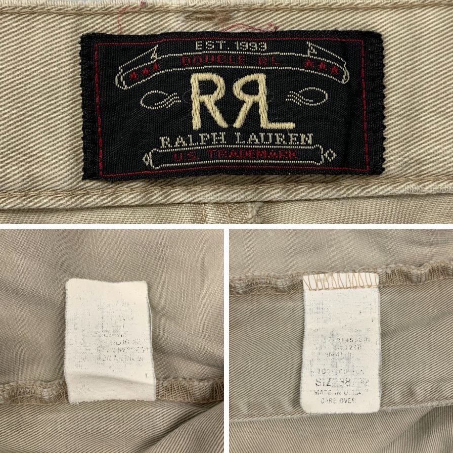 ダブルアールエル チノパンツ 90S 三ツ星タグ ベージュ メンズ サイズ W38 L32 RRL Ralph Lauren 【AFB49】