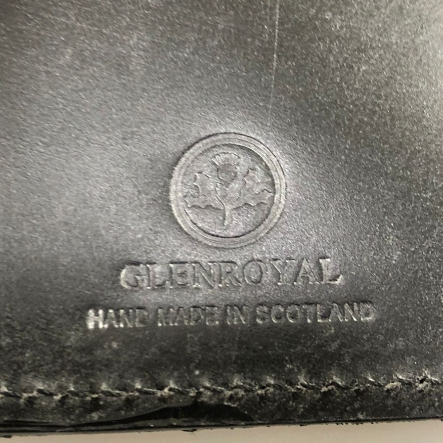 グレンロイヤル 長財布 二つ折り財布 フラップボタン ブライドルレザー ブラック ゴールド金具 GLENROYAL【AFI1】