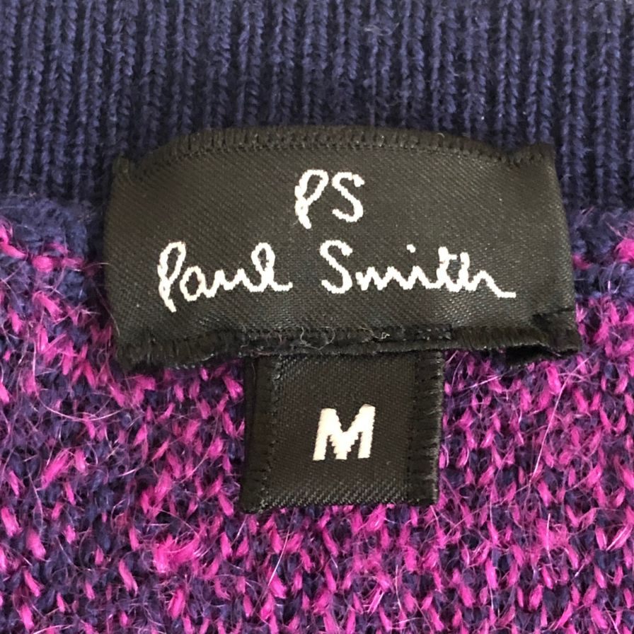 美品◆ポールスミス ロングスリーブニット 総柄 モヘア メンズ サイズM Paul Smith 【AFB3】