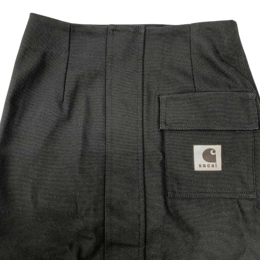 サカイ×カーハート スカート コットン ブラック レディース サイズ0 24ー07191 sacai×CARHARTT【AFB4】