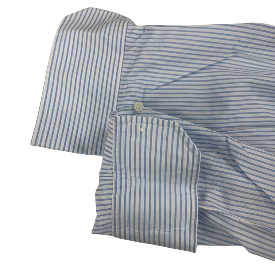 美品◆アレッサンドロゲラルディ シャツ ドレスシャツ ストライプ柄 コットン ブルー サイズ41 メンズ ALESSANDRO GHERARDI 【AFB40】