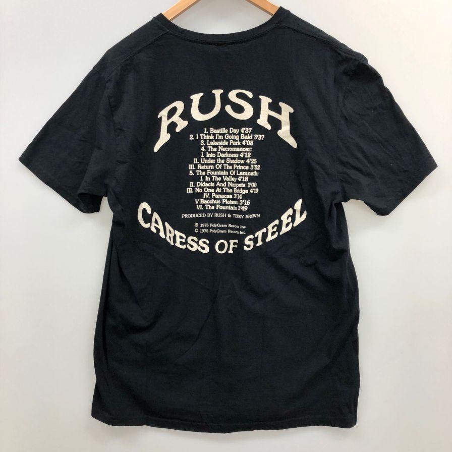 中古◆ラッシュ Tシャツ Caress Of Steel オフィシャル サイズL ブラック メンズ RUSH 【AFB9】