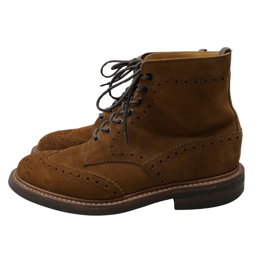 トリッカーズ カントリーブーツ 2508 モールトン スエード サイズUK7 ブラウン Tricker`s ブーツ 約25.5cm【LA】【中古】