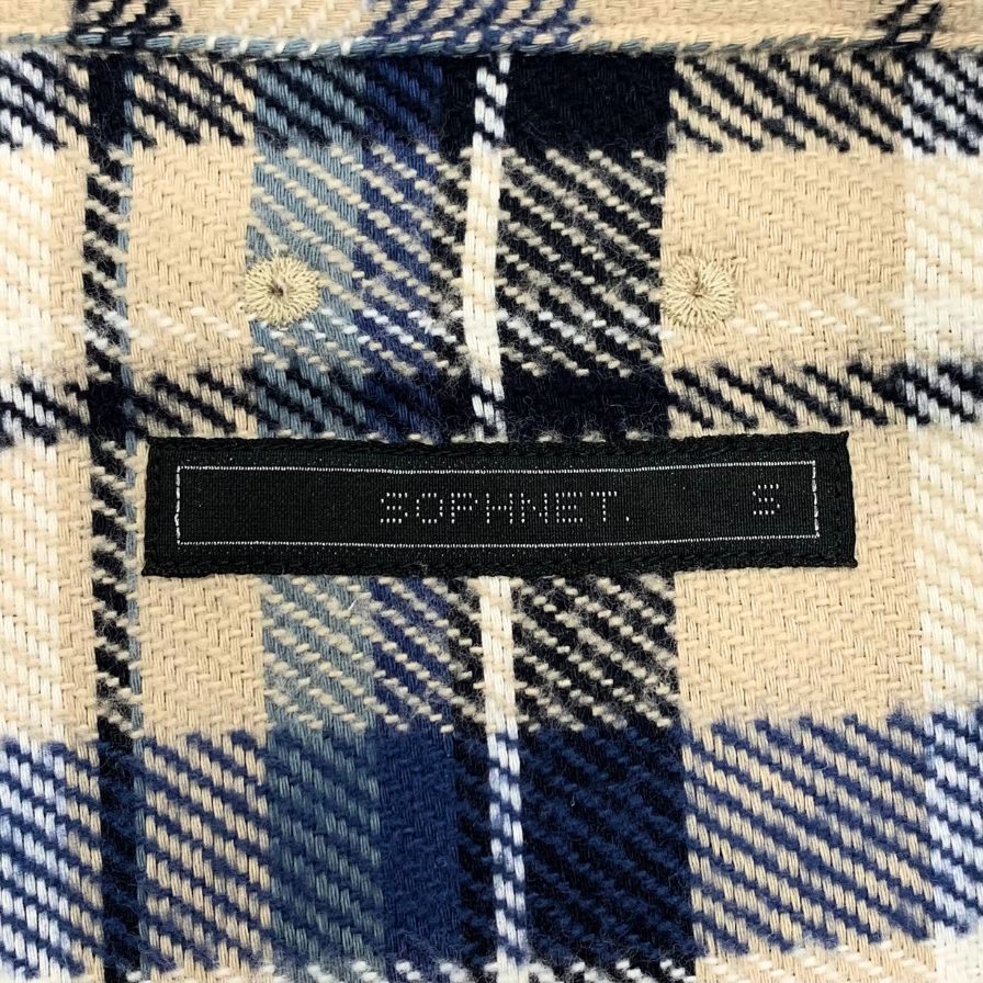 中古◆ソフネット チェック フランネル 長袖シャツ SOPH-232015 メンズ サイズS ベージュ系 SOPHNET. 【AFB15】