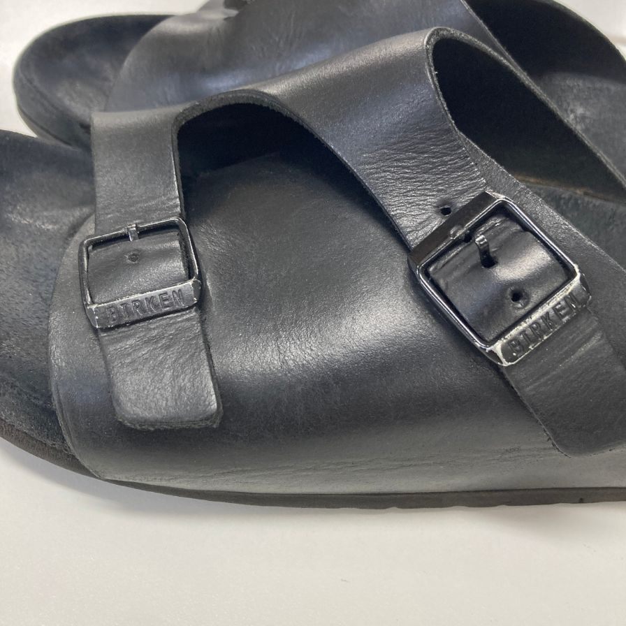ビルケンシュトック サンダル ブラック レザー サイズ39 メンズ birkenstock 約25.0cm【PTM】