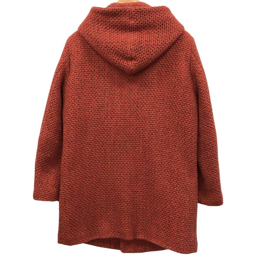 美品◆ジーステージ ダッフルコート ロング丈 編み込み 中綿 レッド メンズ サイズ48 G-stage 【AFA4】